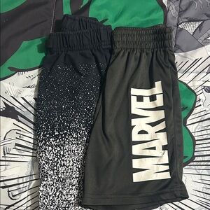 Marvel Kids Black and White Graphic Shorts